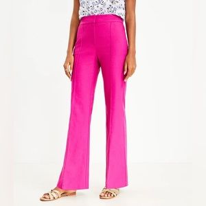 NWT LOFT Fuschia Pink Twill Flare Pants Women’s 10 Regular